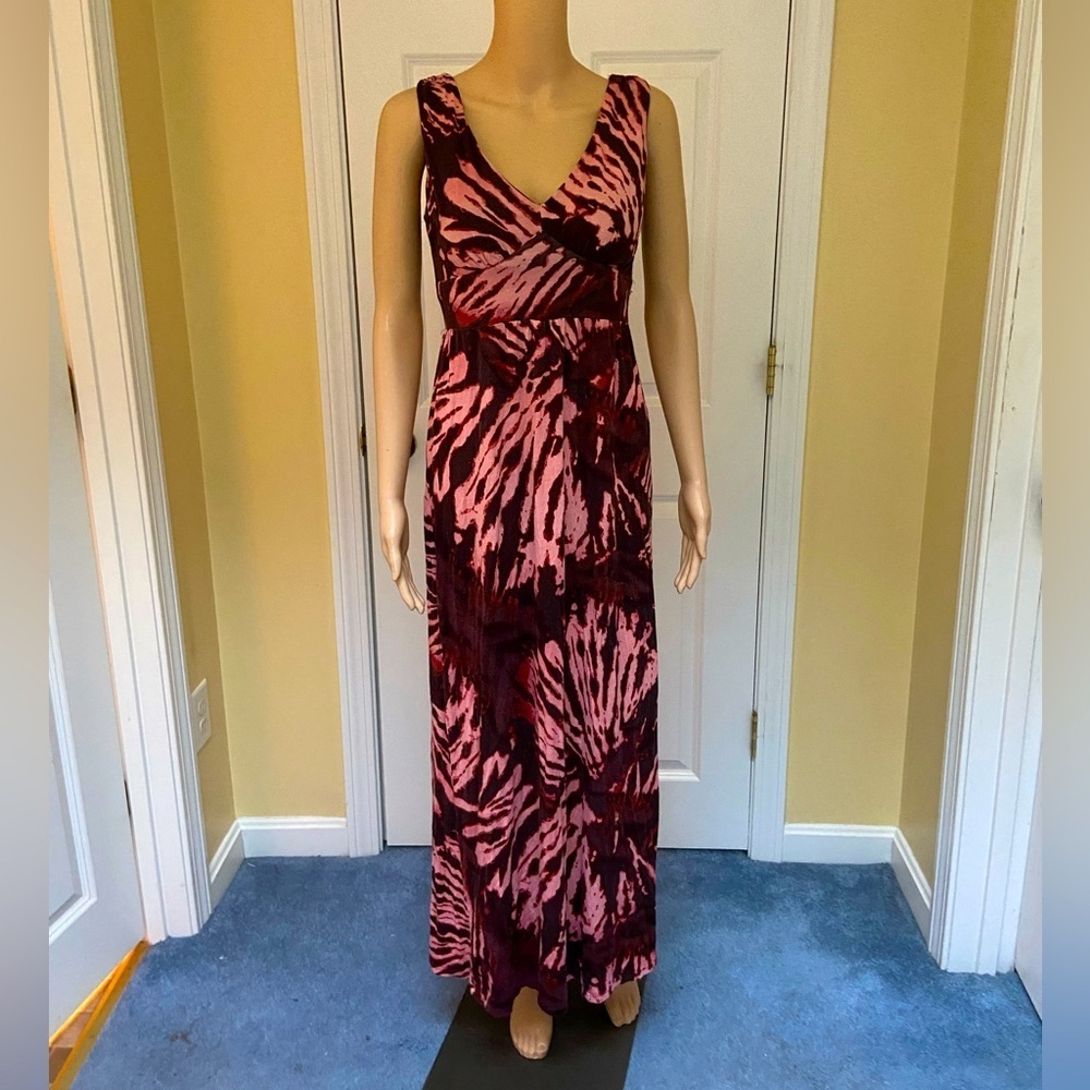 Long halter dress built in bra size small